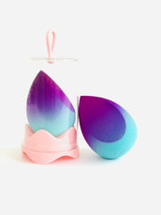 Gradient Beauty Blender (Thunder - Flat Edge) - Tear-shaped colorful sponge for flawless makeup application